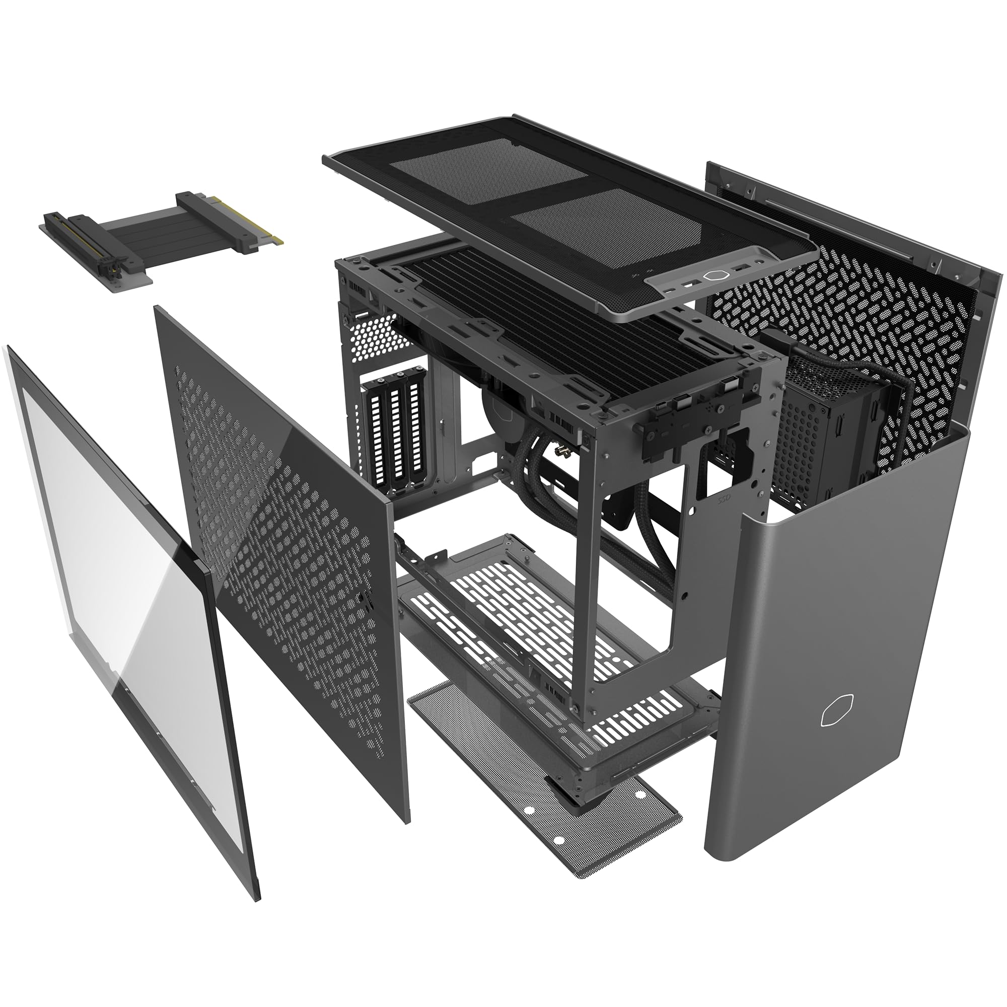 Cooler Master NR200P MAX SFFケース COOLER MASTER NR200P MAX CASE, BLACK & GREY, MINI-ITX, 2 x